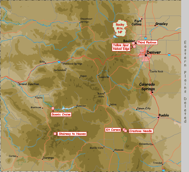 Click on a climb or region name