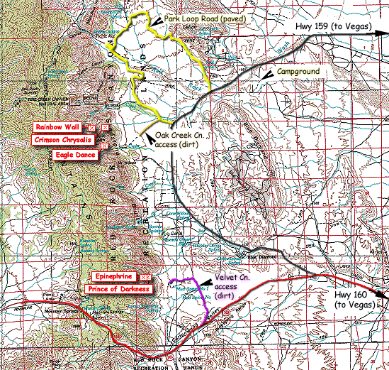 Red Rocks Area Map
